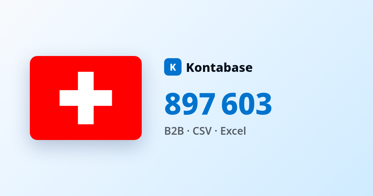 Firmenadressen Schweiz stehen als vollständige Länderdatei zur Verfügung.